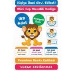 188 Adet Aslan Temalı Kişiye Özel Okul Etiketi | Kalem Defter Kitap Için Isim Yazılabilir Sticker Seti Model:12 - Beyaz
