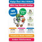 188 Adet Minecraft Temalı Kişiye Özel Okul Etiketi | Kalem Defter Kitap Için Isim Yazılabilir Sticker Seti Model:21 - Beyaz