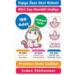 188 Adet Unicorn Temalı Kişiye Özel Okul Etiketi | Kalem Defter Kitap Için Isim Yazılabilir Sticker Seti Model:7 - Beyaz