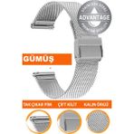 18mm-20mm-22mm-24mm-26mm saatlerle uyumlu paslanmaz çelik kalın hasır saat kordonu kayışı m16kh-s - 20 mm - Gümüş