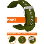 18mm-20mm-22mm-24mm nato kumaş tekstil saat kordonu kayışı f32t-g - 20 mm - Haki