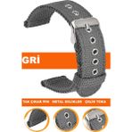 18mm-20mm-22mm-24mm nato kumaş tekstil saat kordonu kayışı f32t-gr - 22 mm - Gri