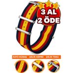 18MM-20MM-22MM-24MM Saatlerle Uyumlu Nato Kumaş Tekstil Saat Kordonu Kayışı Nato-Model-11 - 20 mm - 001-Renkli