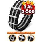 18MM-20MM-22MM-24MM Saatlerle Uyumlu Nato Kumaş Tekstil Saat Kordonu Kayışı Nato-Model-17 - 20 mm - 001-Renkli