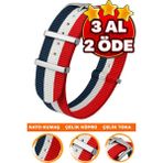 18MM-20MM-22MM-24MM Saatlerle Uyumlu Nato Kumaş Tekstil Saat Kordonu Kayışı Nato-Model-8 - 22 mm - 001-Renkli