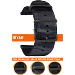 18mm-20mm-22mm-24mm saatlerle uyumlu premıum nato kumaş tekstil saat kordonu kayışı f39cldb-b - 20 mm - Siyah