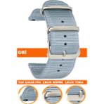 18mm-20mm-22mm-24mm saatlerle uyumlu premıum nato kumaş tekstil saat kordonu kayışı f39clds-gr - 18 mm - Gri