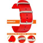 18mm-20mm-22mm-24mm saatlerle uyumlu premıum nato kumaş tekstil saat kordonu kayışı f39clds-r - 20 mm - Kırmızı