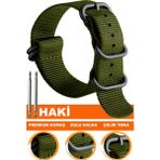 18mm-20mm-22mm-24mm saatlerle uyumlu premıum zulu nato kumaş tekstil saat kordonu kayışı z39nyl1b-dg - 22 mm - Haki