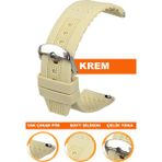 18mm-20mm-22mm-24mm saatlerle uyumlu soft silikon saat kordonu kayışı s01a16-c - 22 mm - Krem