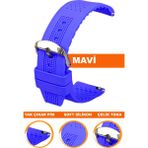 18mm-20mm-22mm-24mm saatlerle uyumlu soft silikon saat kordonu kayışı s01a16-m - 20 mm - Mavi
