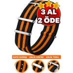 18MM-20MM-22MM-28MM Saatlerle Uyumlu Nato Kumaş Tekstil Saat Kordonu Kayışı Nato-Model-28 - 22 mm - 001-Renkli