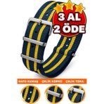 18MM-20MM-22MM-31MM Saatlerle Uyumlu Nato Kumaş Tekstil Saat Kordonu Kayışı Nato-Model-31 - 20 mm - 001-Renkli