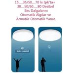 18W Ses Sensörlü Led Plafonyer 4000K Gün Işığı 25,5 Cm Tavan Armatür