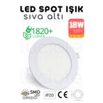 18W Slim LED Spot – 3200K Günışığı Işık, 1820 Lümen, Beyaz Kasa, 22 cm, 220V, 15000 Saat Ömür