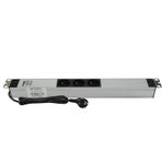 19" 1U 3'LÜ FRANSIZ SOKET UPS ALÜMİNYUM RACK KABİN GRUP PRİZİ PDU