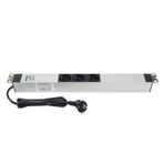 19" 1U 3'LÜ SCHUKO SOKETLİ ALUMİNYUM RACK KABİN GRUP PRİZİ PDU