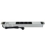19" 1U 4'Lü Fransız Soket Ups Alüminyum Rack Kabin Grup Prizi Pdu