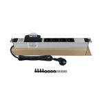 19" 1U 4'LÜ FRANSIZ UPS SİGORTALI ALÜMİNYUM RACK KABİN PRİZİ PDU
