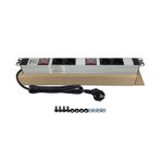19" 1U 4'LÜ SCHUKO 2 ANAHTAR ALÜMİNYUM RACK KABİN GRUP PRİZİ PDU