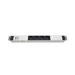 19" 1U 4'LÜ SCHUKO SOKETLİ ALÜMİNYUM RACK KABİN GRUP PRİZİ PDU