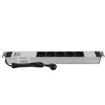 19" 1U 5'Lİ FRANSIZ SOKET UPS ALÜMİNYUM RACK KABİN GRUP PRİZİ PDU