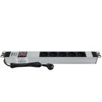 19" 1U 5'Lİ FRANSIZ UPS ANAHTARLI ALÜMİNYUM RACK KABİN PRİZİ PDU