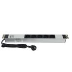 19" 1U 5'Lİ SCHUKO SOKETLİ ALÜMİNYUM RACK KABİN GRUP PRİZİ PDU