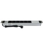 19" 1U 6'LI FRANSIZ SOKET UPS ALÜMİNYUM RACK KABİN GRUP PRİZİ PDU