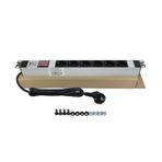 19" 1U 6'LI SCHUKO ANAHTARLARI ALÜMİNYUM RACK KABİN GRUP PRİZ PDU