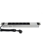 19" 1U 6'LI SCHUKO SOKETLİ ALÜMİNYUM RACK KABİN GRUP PRİZİ PDU