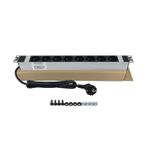 19" 1U 8'Lİ FRANSIZ SOKET UPS ALÜMİNYUM RACK KABİN GRUP PRİZİ PDU