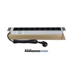19" 1U 9'LU FRANSIZ SOKET UPS ALÜMİNYUM RACK KABİN GRUP PRİZİ PDU