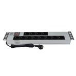 19" 2U 12'Lİ SCHUKO ANAHTARLI ALÜMİNYUM RACK KABİN GRUP PRİZİ PDU