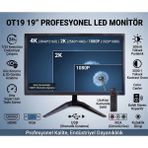 19" LED Profesyonel Monitör | HDMI VGA Rca USB Girişli | Uzaktan Kumandalı | Dahili Hoparlörlü