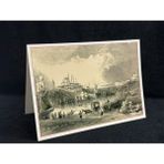 19. yüzyıl istanbul Thomas Allom Gravürü kartpostal Haliçten Süleymaniye Camii'ne bakış