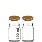 190 ml Metal Gold Kapaklı Konserve Kavanozu 190 Cc Şeffaf Bebek Mama Kavanoz 2 Adet