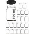 190 ml Metal Kapaklı Konserve Kavanozu 190 cc Şeffaf Bebek Mama Kavanoz 20 Adet (Siyah) - Çok Renkli