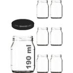 190 ml Şeffaf Kavanoz 190 cc Konserve Metal Kapaklı Cam Kavanoz 6 Adet