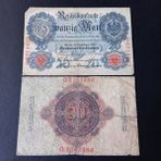 1914 Almanya 20 Mark Temiz Eski Yabancı kağıt para 1 adet gönderilektir - 399636680d0d85ff40