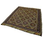 191x223 cm Geometrik Kilim Beyaz Geometrik Yün El Dokuma Modern Geometrik Etnik Eskitme Desenli Boho Oturma Odası Salon Yolluk Koridor Mutfak Halısı