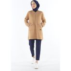 1929_Fermuarlı Tesettür Sweatshirt - 42 - 00427 Kahverengi
