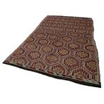 193x311 cm Geometrik Kilim Kırmızı Geometrik Yün El Dokuma Modern Geometrik Etnik Eskitme Desenli Boho Oturma Odası Salon Yolluk Koridor Mutfak Halısı