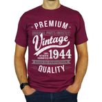 1943 Vintage Year - Aged to Perfection - 80. Doğum Günü Hediyesi | Mevcut Erkek Tişört, bordo, XXL