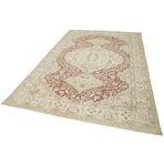 194x300 cm Vintage Bej Vintage Yün El Dokuma Modern Geometrik Etnik Eskitme Desenli Boho Oturma Odası Salon Yolluk Koridor Mutfak Halısı