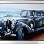 1950 Horch Klasik Araba Motifli Kanvas Tablo DBSANAT11933