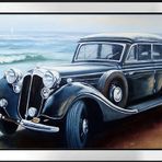 1950 Horch Klasik Araba Motifli Kanvas Tablo DBSANAT11934