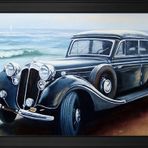 1950 Horch Klasik Araba Motifli Kanvas Tablo DBSANAT1193513