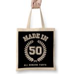 1950 Made In 50 All Genuine Parts Bez Çanta Uzun Saplı - Açık Bej - 40 X 40