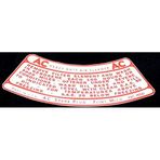 1955 1956 1957 1958 1959 1960 CHEVROLET AC OIL BATH AIR CLEANER SERVICE INSTRUCTION DECAL Includes Bel Air, 210, 150, Chevy Truck, V-8 2BBL, V-8 4BBL Engines